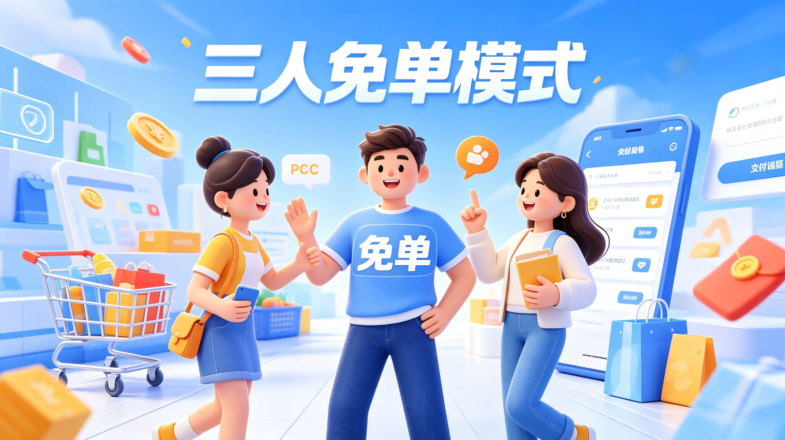 三人免单小程序